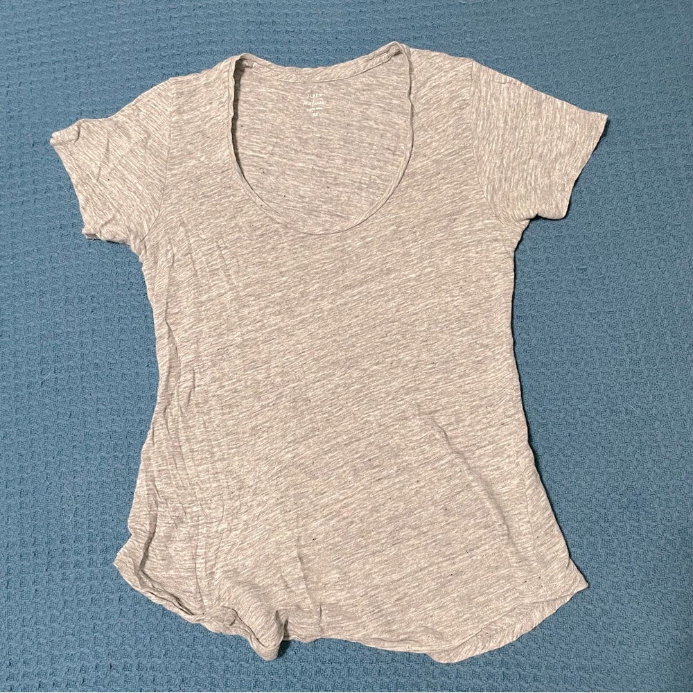 J Crew Heather Grey Linen XS Tee
